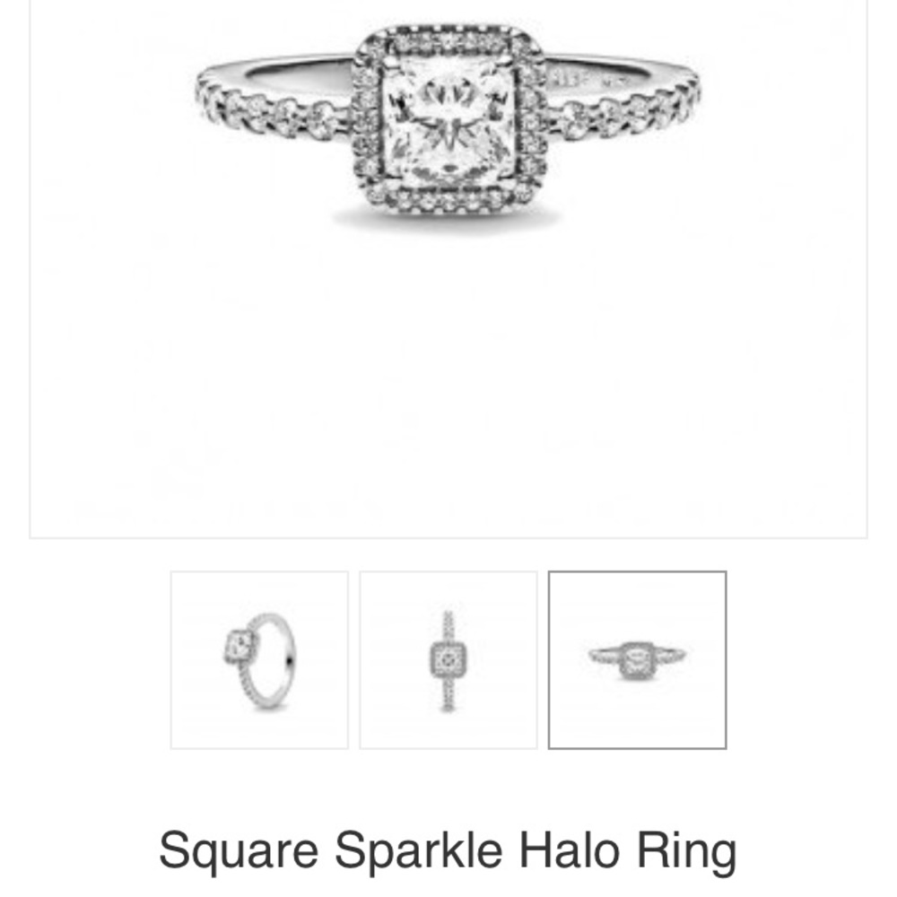 Pandora Square Sparkle Halo Ring💍✨